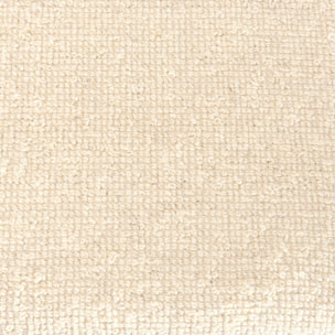 SACHA - Banc 120x40cm en laine texturée ivoire pieds en bois naturel