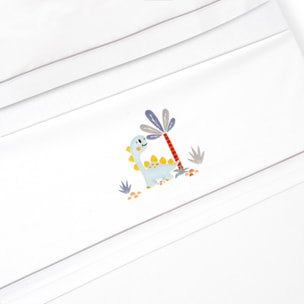 Triptico Minicuna Estampado Dinosaurio Palmera Bco/Gris