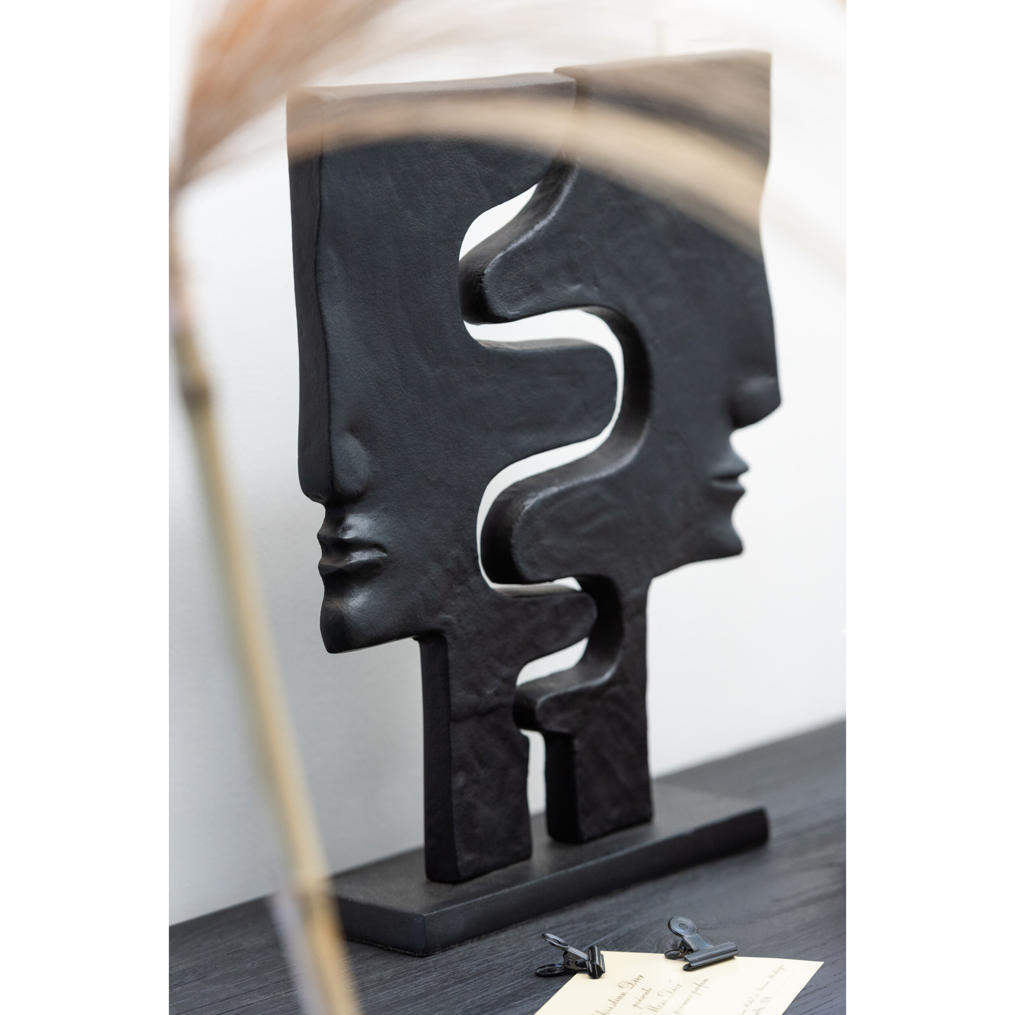 J-Line figurine Visages Imbriqués - aluminium - noir