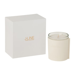 J-Line bougie parfumée Cuir - Grape White - verre - blanc - 40H
