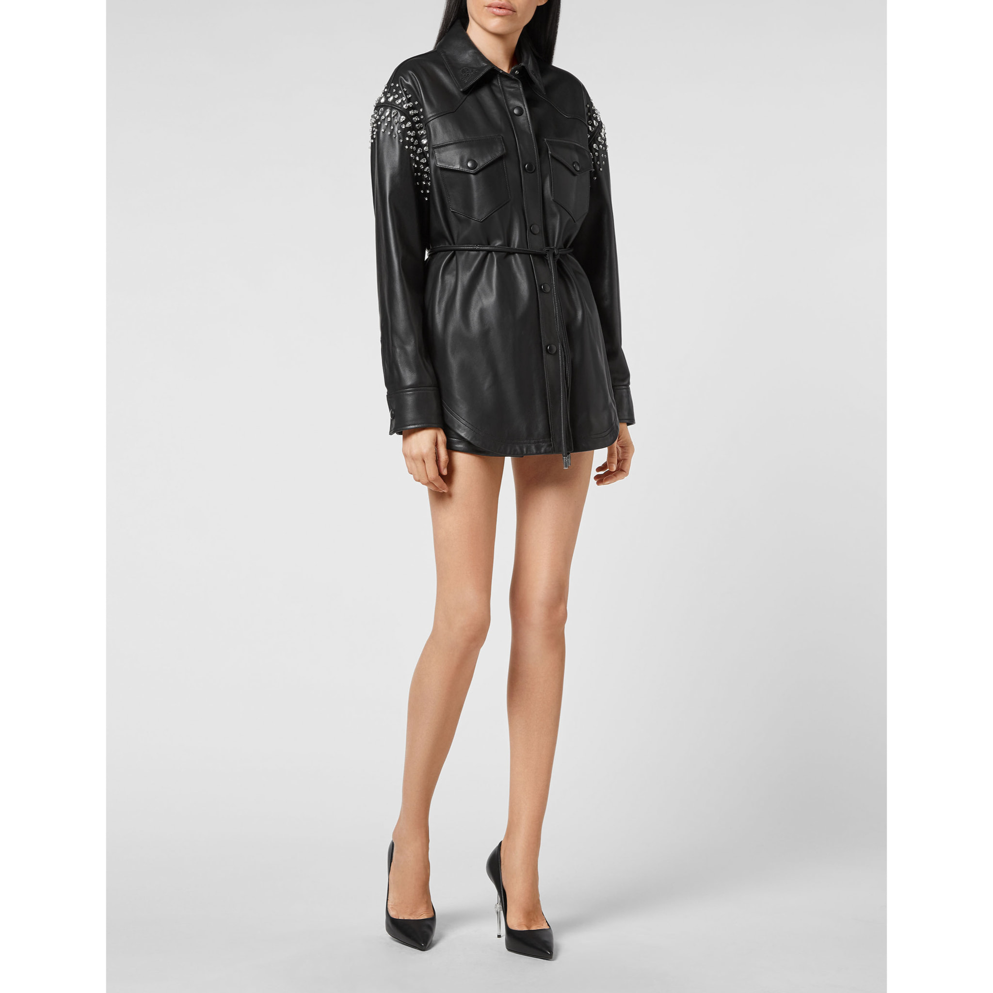 PHILIPP PLEIN Camisa de cuero