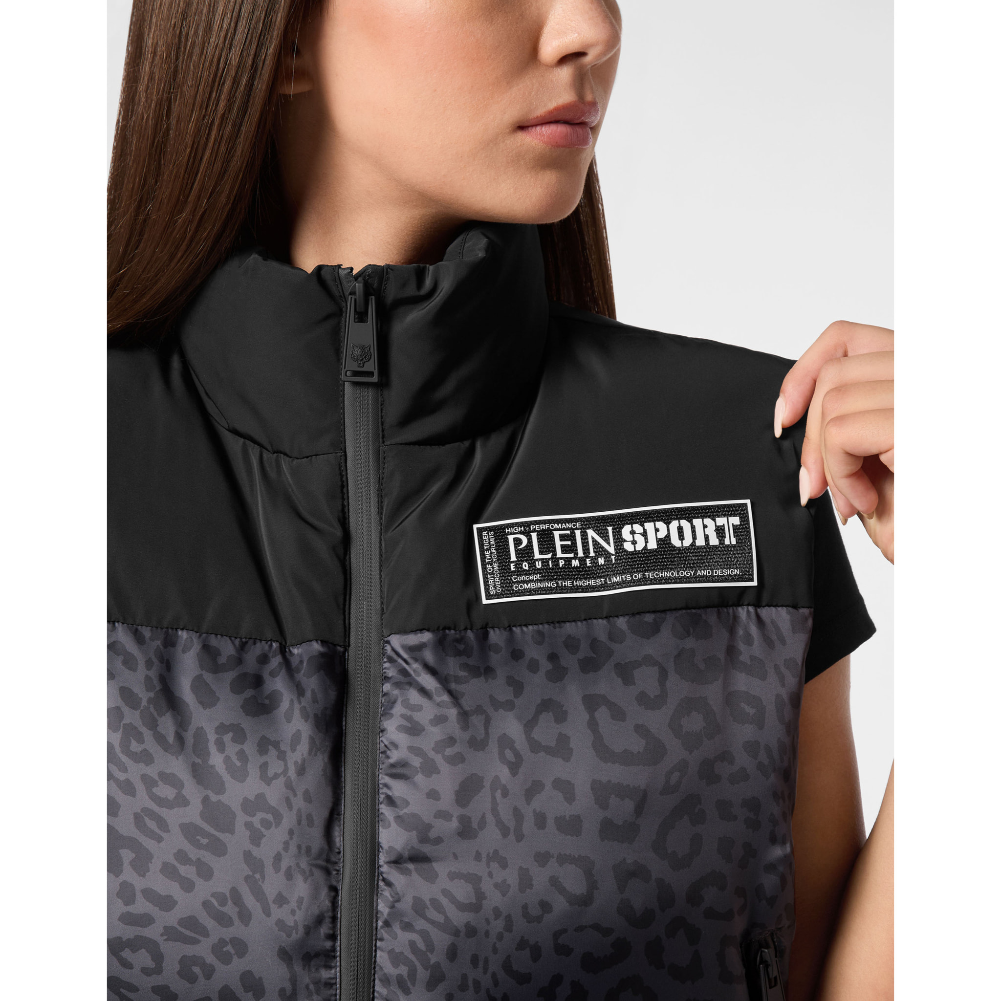 PLEIN SPORT Gilet corto LEOPARD