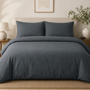 Housse de couette percale 240 x 220 cm unie - Gris anthracite