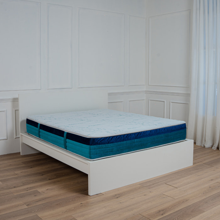 Materasso Matrimoniale Memory Foam 2 Strati Sfoderabile H26 Meditation - Fascia In Velluto Bicolore - 160x190 H26 (Antiacaro - Anallergico - Antibatterico - Ergonomico)