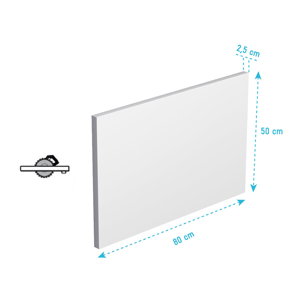 Tablier de Baignoire Blanc Mat 80x50x2.5 cm - 100% Acrylique