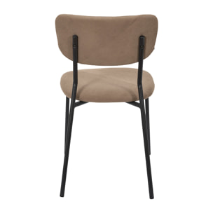 Lot de 4 Chaises - HOME DECO FACTORY - Jules - Côtelées - Confortables - Taupe