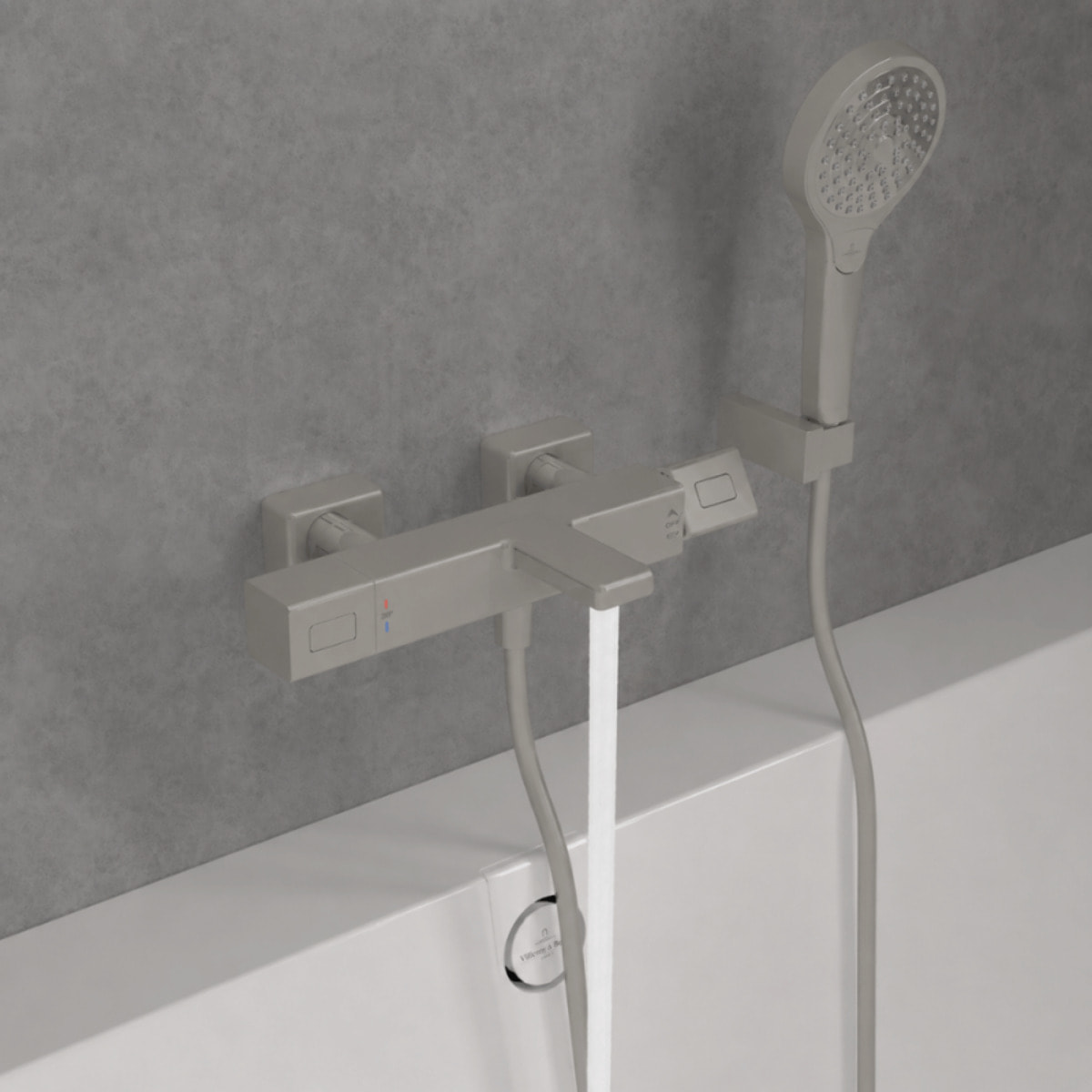Mitigeur bain douche thermostatique Universal carré Brushed Nickel Matt