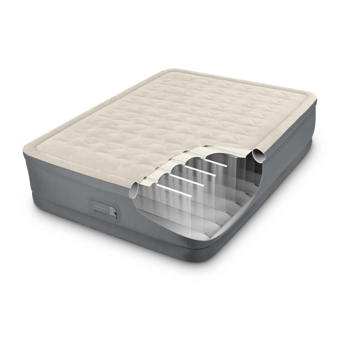Intex Materasso Gonfiabile Dura-Beam PremAire II Matrimoniale con Pompa Elettrica e USB, 152x203x46 cm