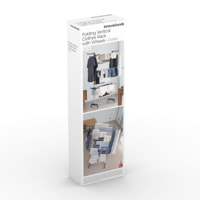 Stendibiancheria verticale pieghevole con ruote Dolver - 24 barre - grigio e argento - 49-62x175x67