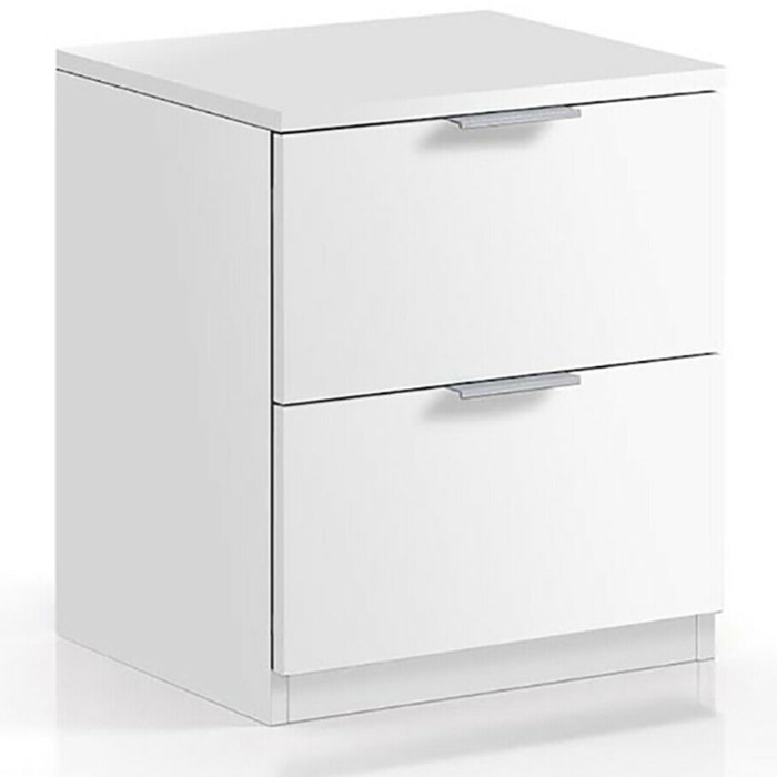 Comodino Con 2 Cassetti Per Camera Da Letto Cameretta Ragazzi Studio Ingresso Comò Settimino Zona Notte 38 x 33,5 x 45 cm Cm Colore Bianco