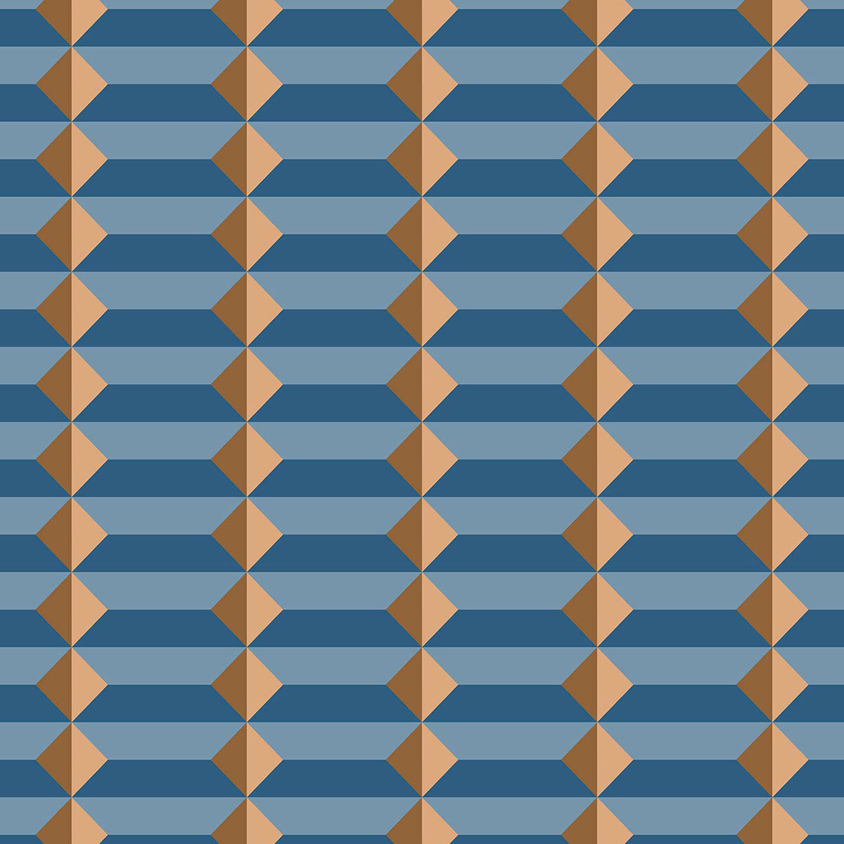 Papier peint, op art bleu Bleu