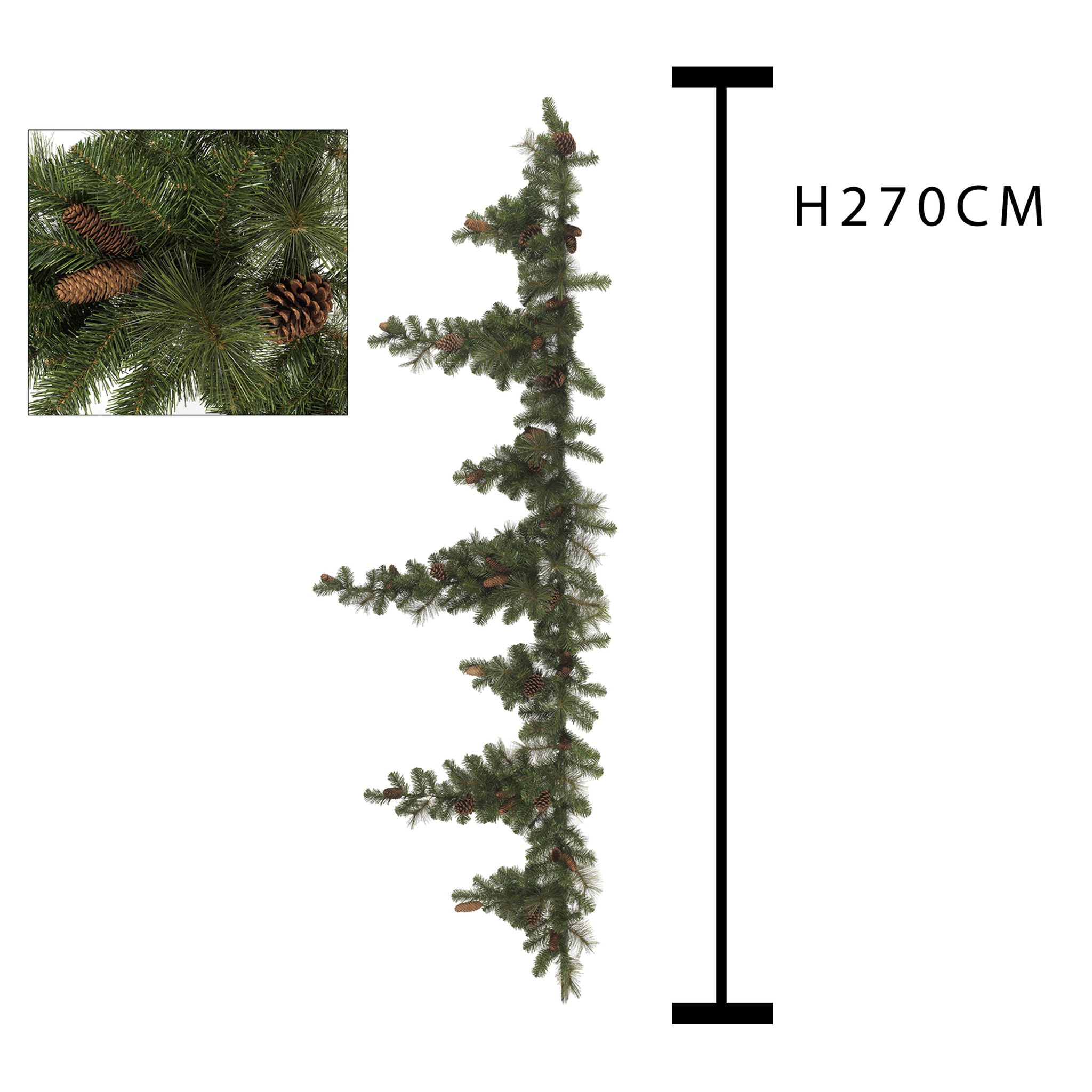 Ghirlanda con pine/drop 333t - Pezzi 1 - VERDE - Bianchi Dino SpA