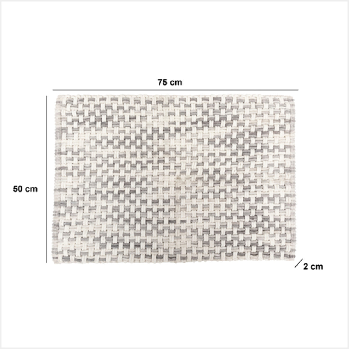 Tapis tressé gris 50x75cm