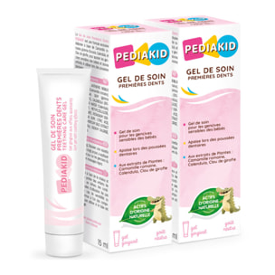 PEDIAKID - Gel de Soin Premières Dents - Gel gingival naturel - Effet apaisant & protecteur en cas de poussées dentaires - Sans parabènes, ni triclosan, ni phtalates, ni BPA - Lot de 2