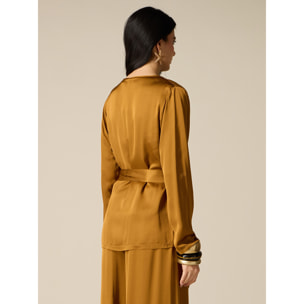 Oltre - Giacca destrutturata in raso di viscosa - Oro