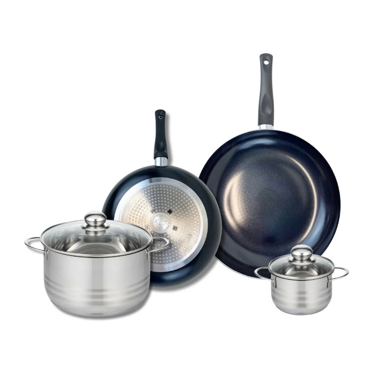 Ensemble de 2 Poêles de cuisson 24 et 28 cm et 2 faitouts 12 et 20 cm Elo Prima Brillant