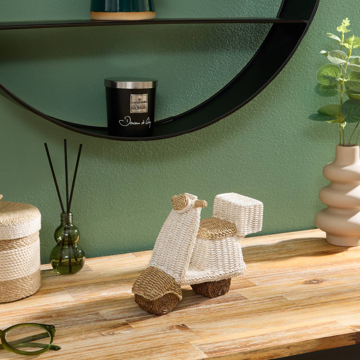 Objet décoratif scooter Vivia 19,8x7,8x13,5cm blanc