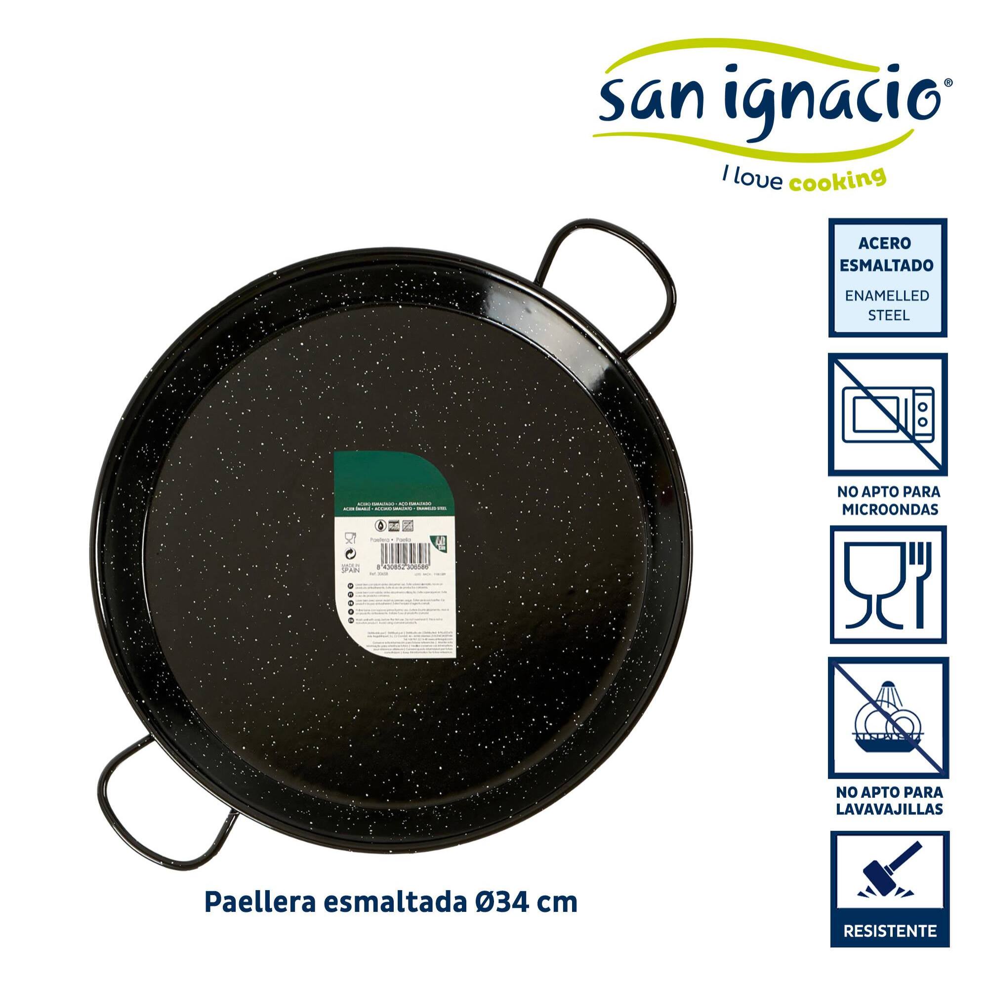 Paellera esmaltada colección la dehesa