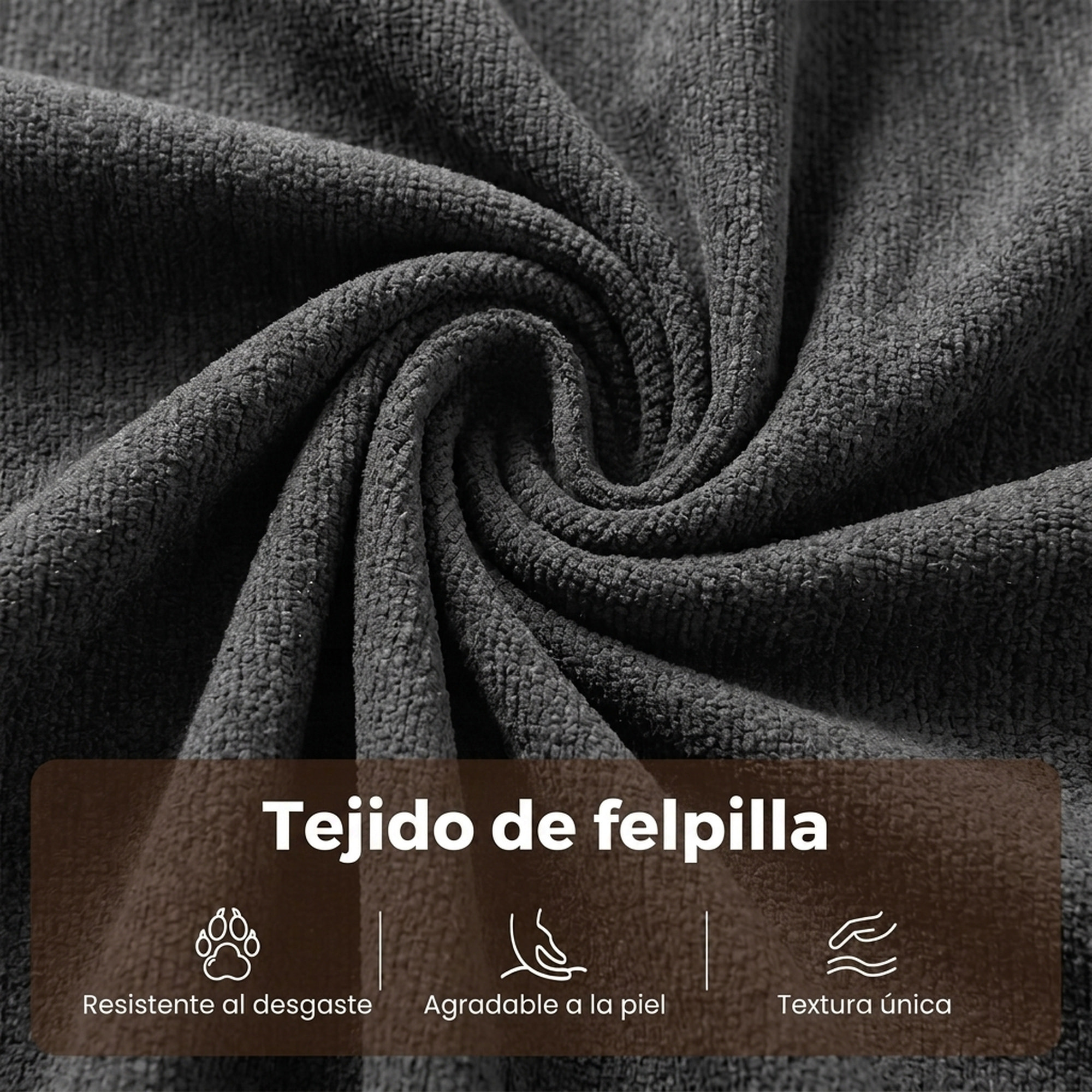 Sofá Cama 2 Plazas 3 en 1, Sofá Cama de Tejido Chenilla con Respaldo Ajustable 5 Niveles, Bolsillos Laterales, 2 Cojines y Reposabrazos Redondeados para Sala de Estar, Espacios Pequeños, Gris