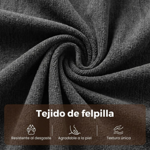 Sofá Cama 2 Plazas 3 en 1, Sofá Cama de Tejido Chenilla con Respaldo Ajustable 5 Niveles, Bolsillos Laterales, 2 Cojines y Reposabrazos Redondeados para Sala de Estar, Espacios Pequeños, Gris