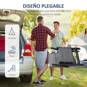 Tumbona Plegable de Jardín, Tumbona Gravedad Cero con Respaldo Ajustable en 9 Posiciones, con Cojín, para Terraza, Piscina, Playa, Carga 150 kg, 70x65x111 cm, Gris