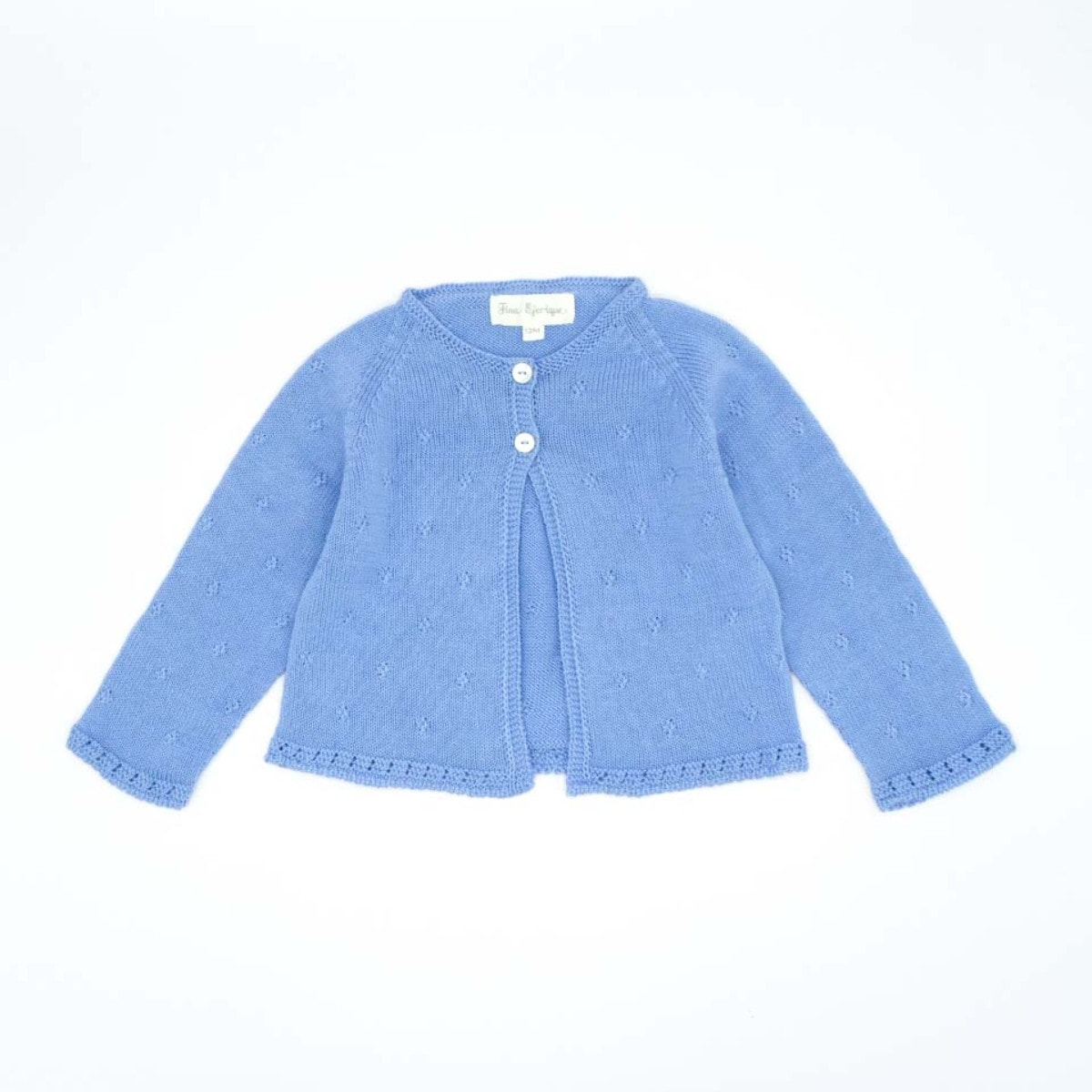 CHAQUETA PUNTO ALGODÓN ORGÁNICO AZUL