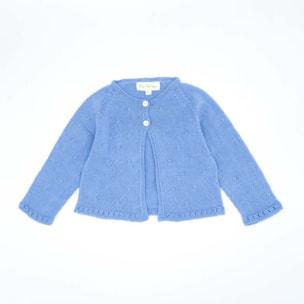 CHAQUETA PUNTO ALGODÓN ORGÁNICO AZUL