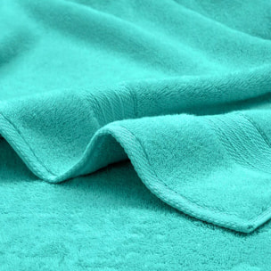 Drap de bain pur coton 550 g/m² uni bleu Elea curacao