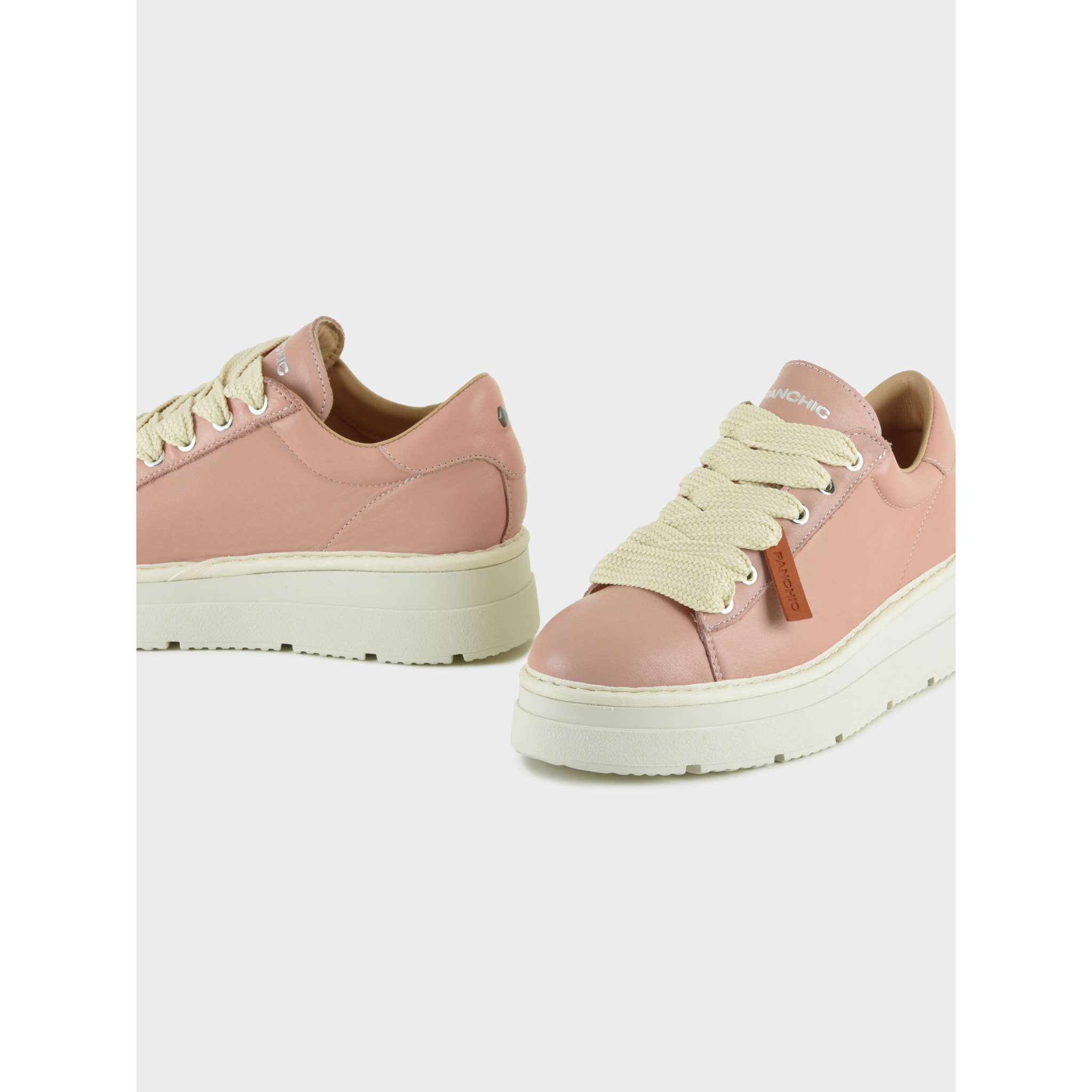 ZAPATO CON CORDONES MUJER P89 DE PIEL ROSA POLVO