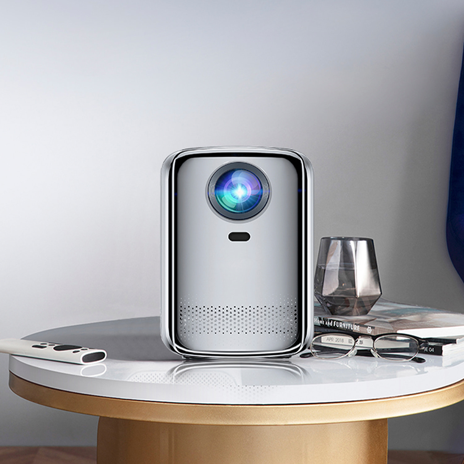 Videoproiettore LCD T8, con WiFi e Bluetooth. Risoluzione nativa HD720, da 32 a 150 pollici. Mirroring dello schermo per iOS e Android.