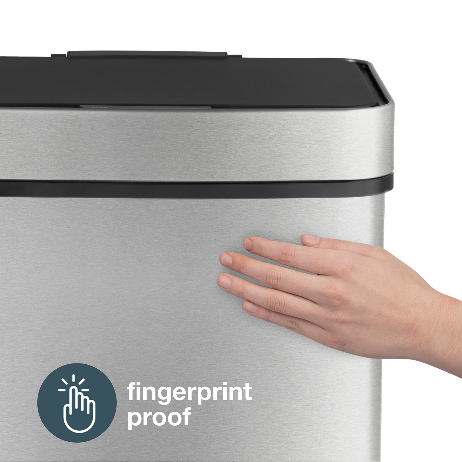 Papelera de Reciclaje N°1012 Les Collectors, 69Litros (47+11+11) 3 compartimentos, Acero inoxidable