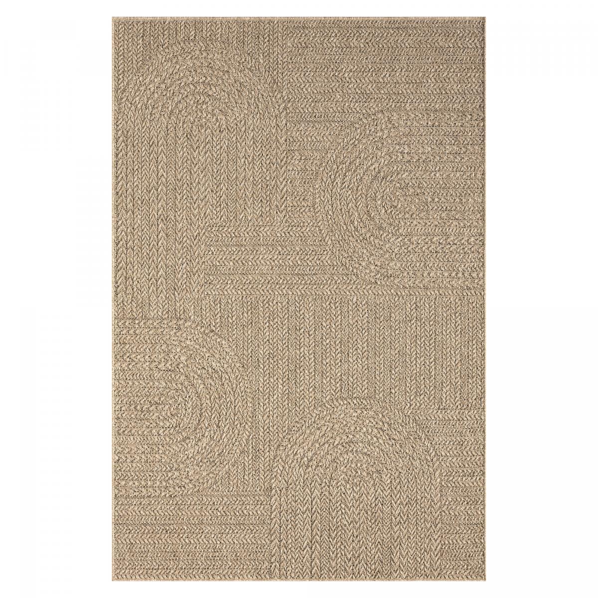 Tapis extérieur intérieur NOLIM aspect jute motif arc-en-ciel ton sur ton