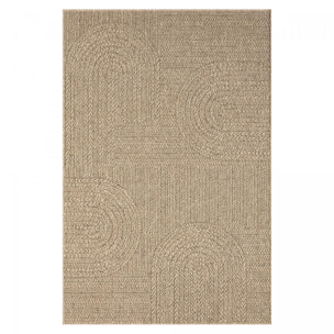 Tapis extérieur intérieur NOLIM aspect jute motif arc-en-ciel ton sur ton