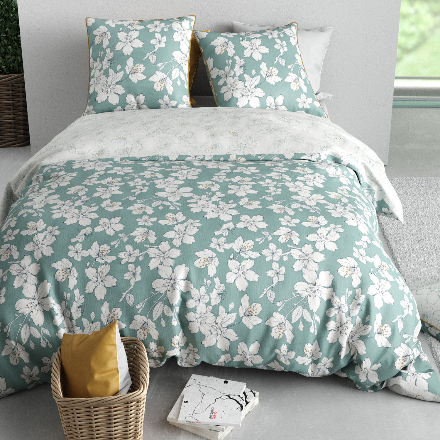 Parure housse de couette 3pcs 100% coton 57 fils pia