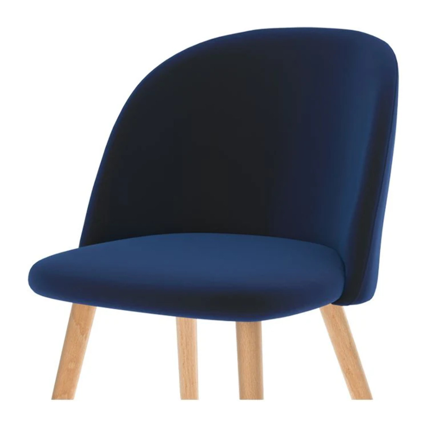 Lot de 2 chaises en velours bleu foncé et pieds en métal - Cozy
