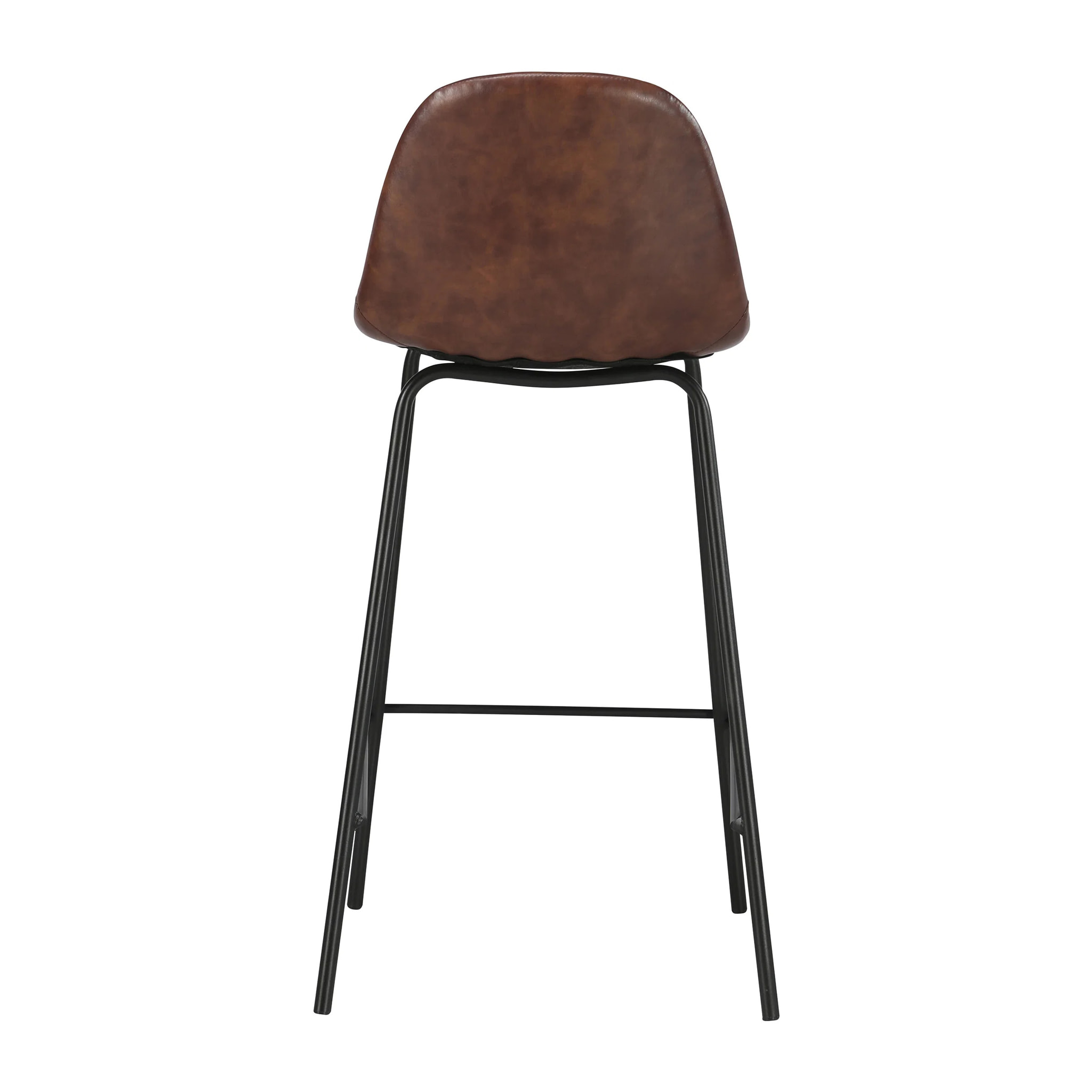 Lot de 2 chaises pour îlot central 65 cm en cuir synthétique marron - Henrik