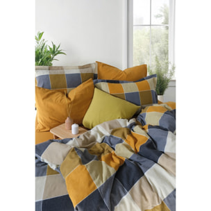 Parure de lit Flanelle de coton imprimé "Echo-Ambre"