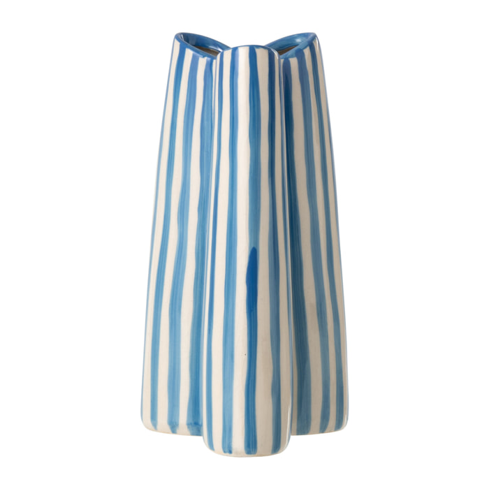 J-Line Vase Ligné - céramique - blanc/bleu - small
