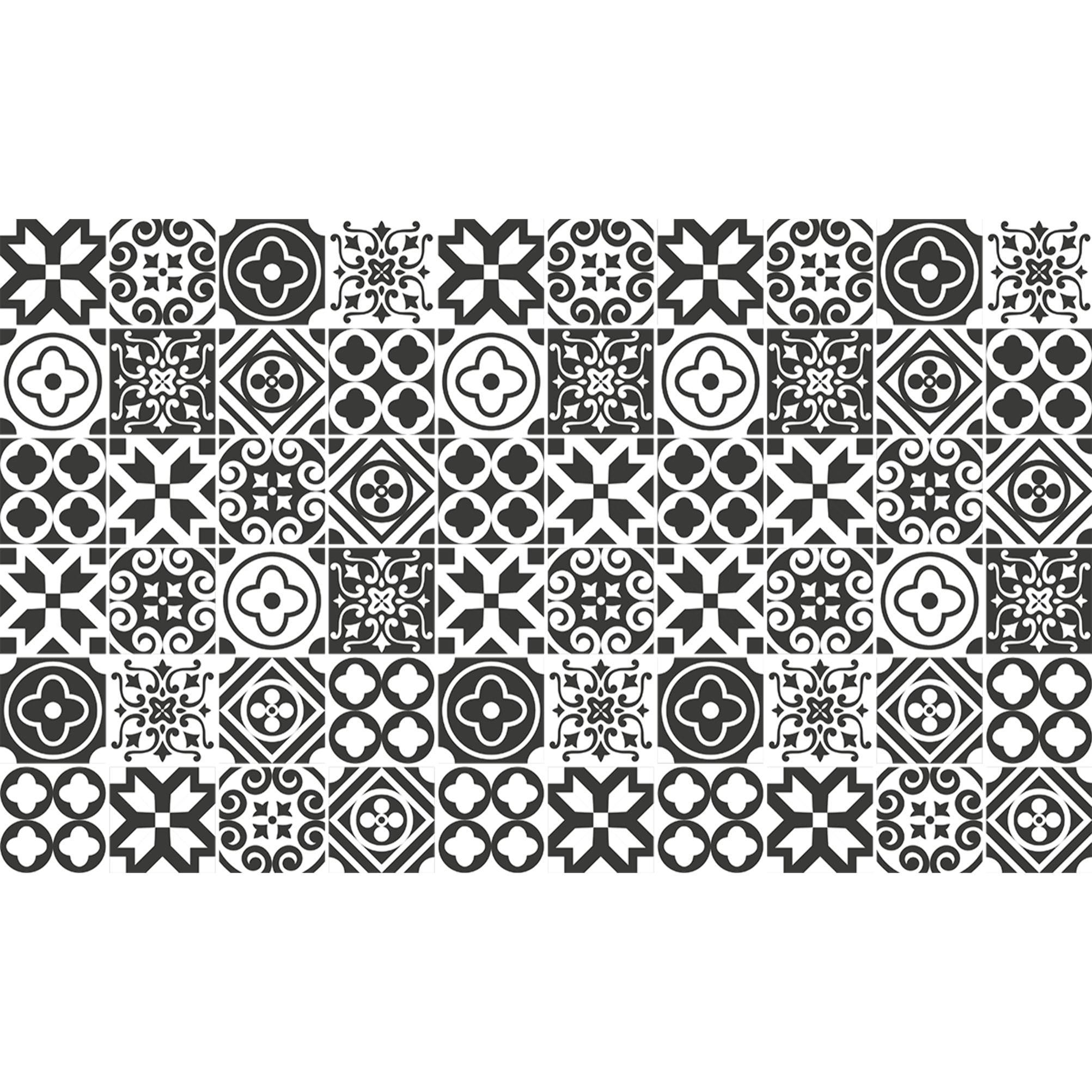 Stickers muraux - Sticker Mural Carrelage adhésif Cuisine Salle de Bain - 60 STICKERS CARRELAGES AZULEJOS BASTIAN