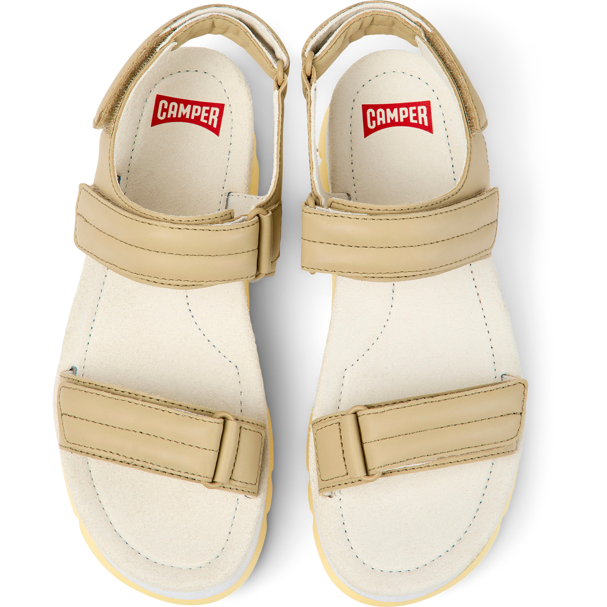 Sandalias - CAMPER Oruga Up - Beige - Cuero liso