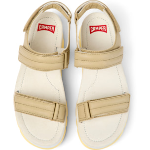 Sandalias - CAMPER Oruga Up - Beige - Cuero liso