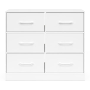 Commode Uma 6 tiroirs blanc