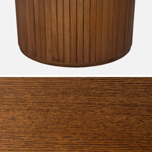 Table à manger oblongue bois d'hévéa et placage chêne 6-8 places ESTEBAN