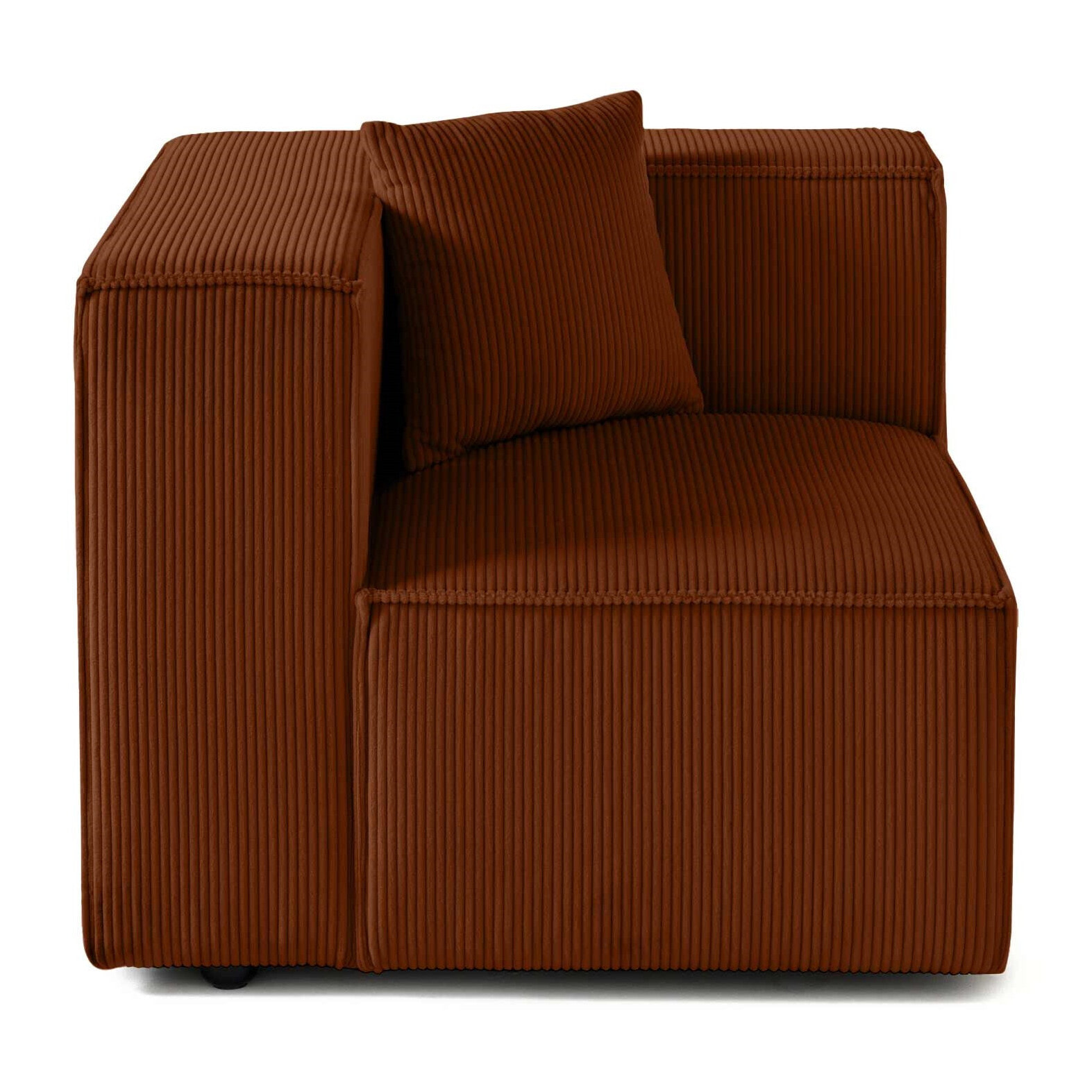 Arty - module d'assise gauche - en velours côtelé - Terracotta