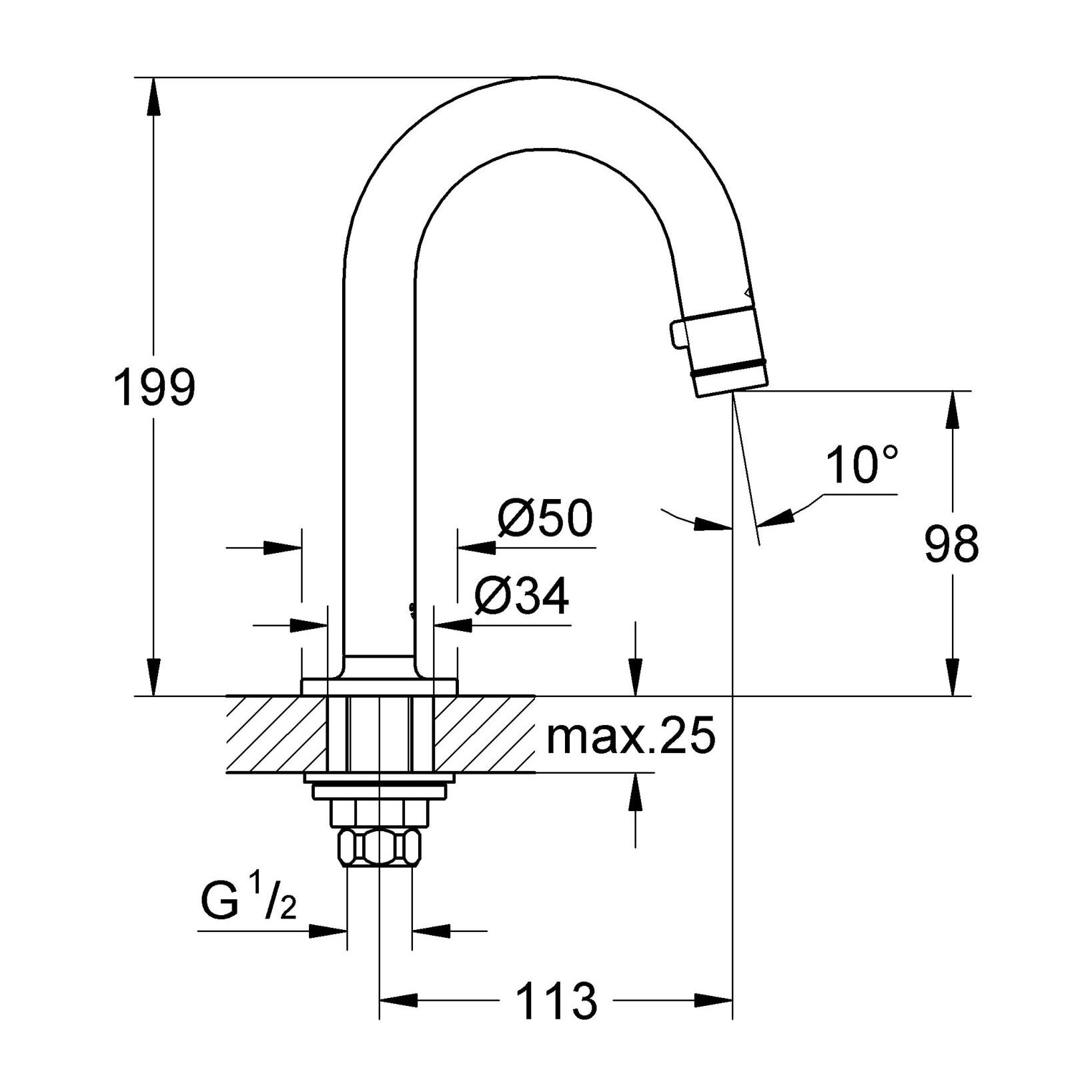 Robinet Lave-mains universel sur colonnette