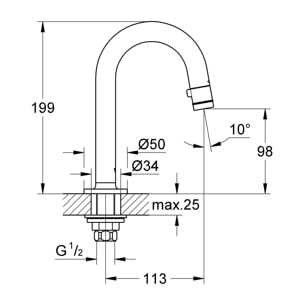 Robinet Lave-mains universel sur colonnette