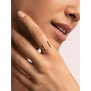 Anillo Sticks Plata Baño Oro