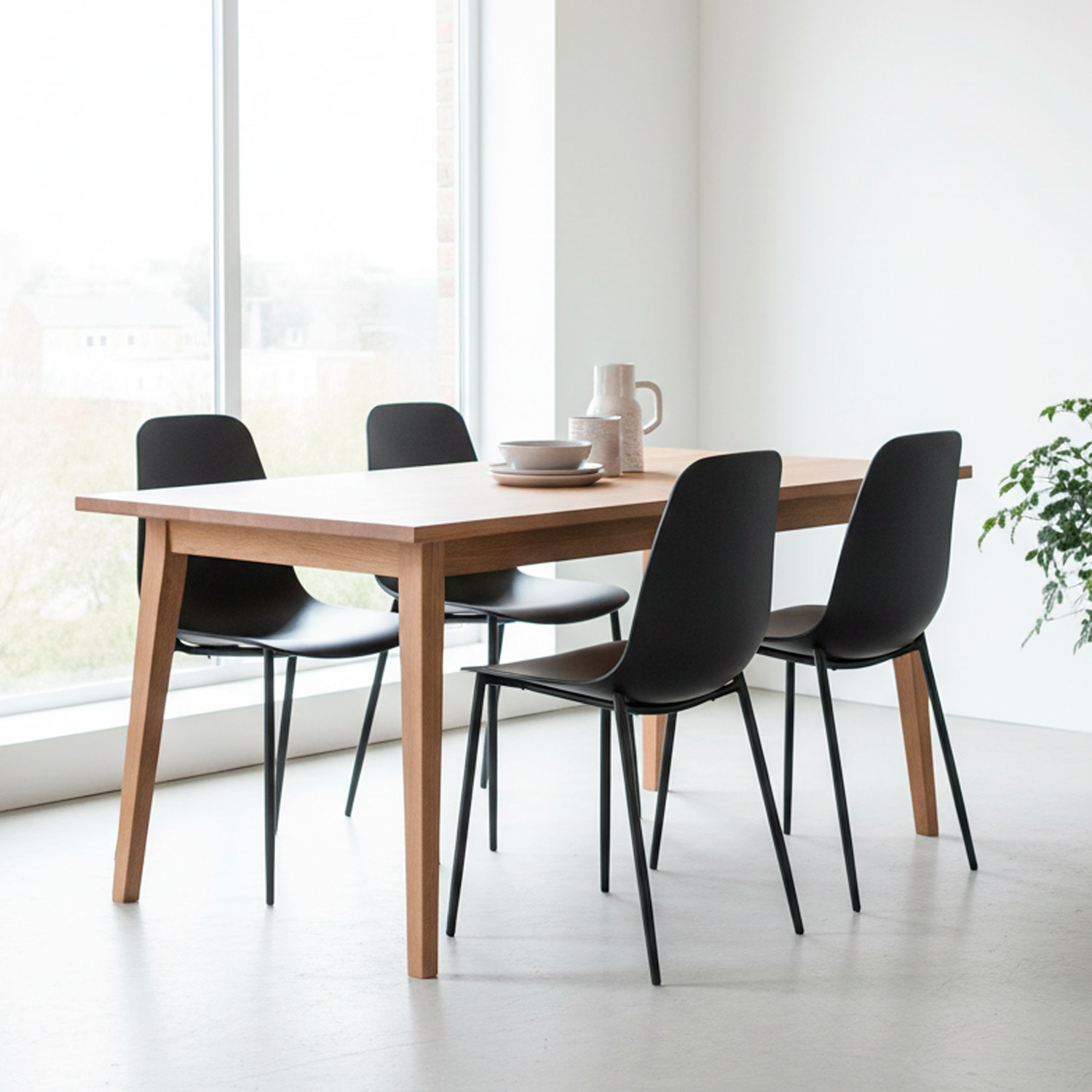 Set 4 Sedie Moderne Con Schienale Ergonomico In Polipropilene E Gambe In Metallo Cucina Sala Da Pranzo Soggiorno Ufficio 87 x 53 x 49 Cm Nero