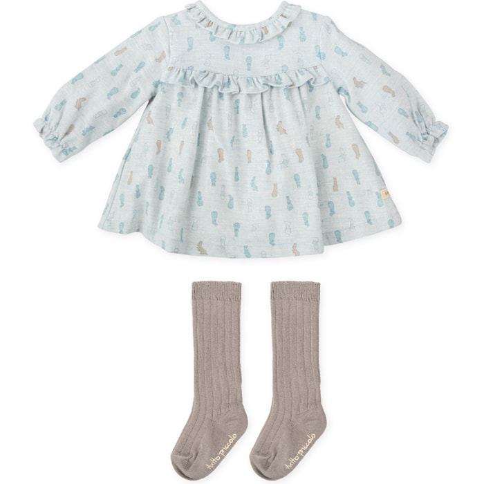 VESTIDO CON CALCETINES PORCELANA - Porcelana