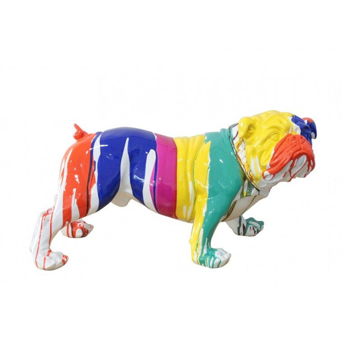 Statue bulldog multicolore en résine H40cm - PIPS